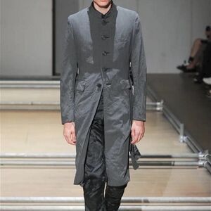Archive! Comme des Garçons Homme Plus SS13 Runway Cut-Out Wool Coat | Grey, XS